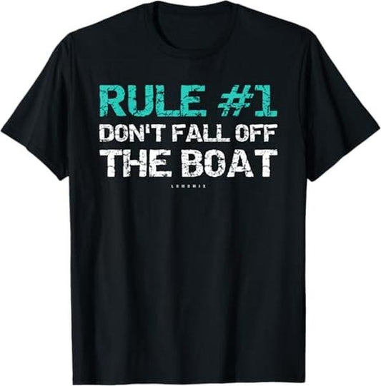 Funny Cruise Shirts - Rule #1 Don't Fall Off The Boat Shirt T-Shirt - Casual Basic Smooth apparel Cotton Menswear