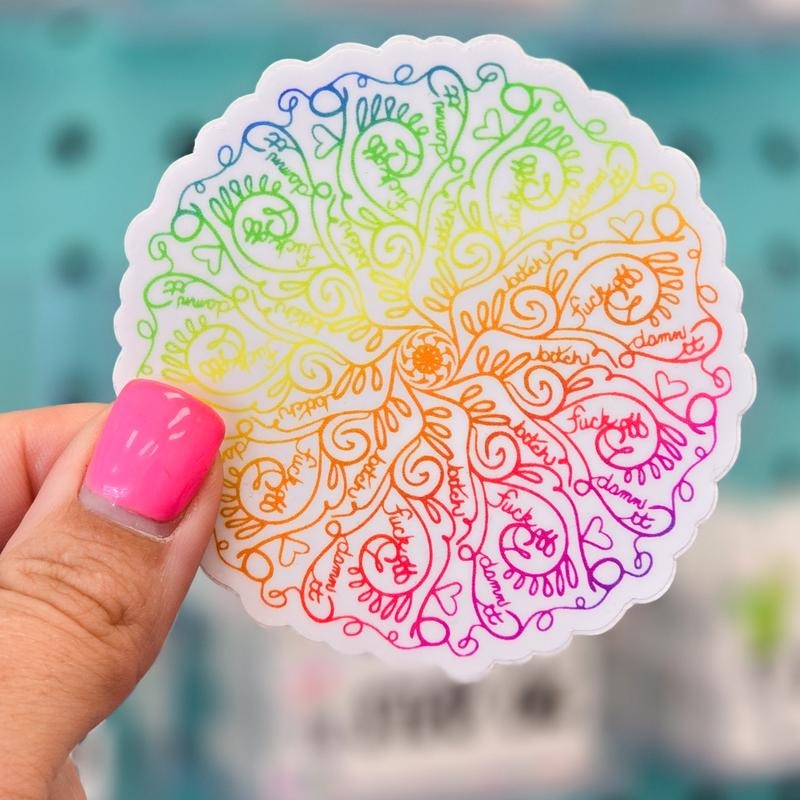 Funny Curse Word Mandala Sticker