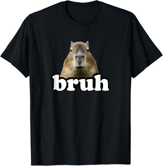 Funny Cute Capybara Shirts, Bruh Capybara T-Shirt Menswear Top Casual Classic