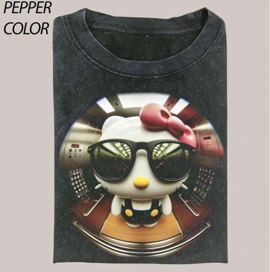 Funny Cute Cat In The Elevator Comfort Colors T-shirt, Vintage Cartoon Movie Graphic Tee, Gift For Boyfriend, Unisex T-shirt Menswear Top Streetwear