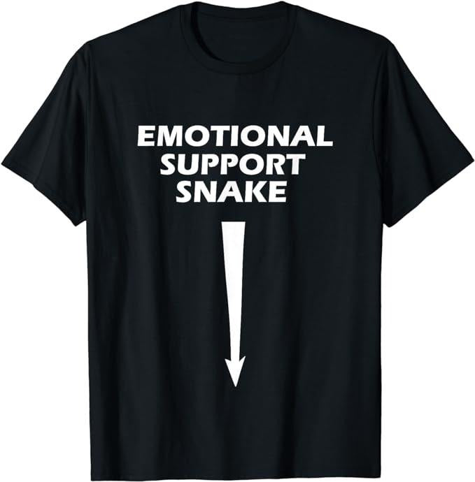 Funny Dark Humor Shirts For Men, Adult Humor Dirty Joke Emotional Support Snake T-Shirt Menswear Casual Cotton Top Basic