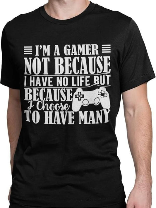 Funny Dark Humor Shirts For Men, I'm A Gamer Funny Video Gamer Adult Humor T-Shirt Menswear Casual Cotton