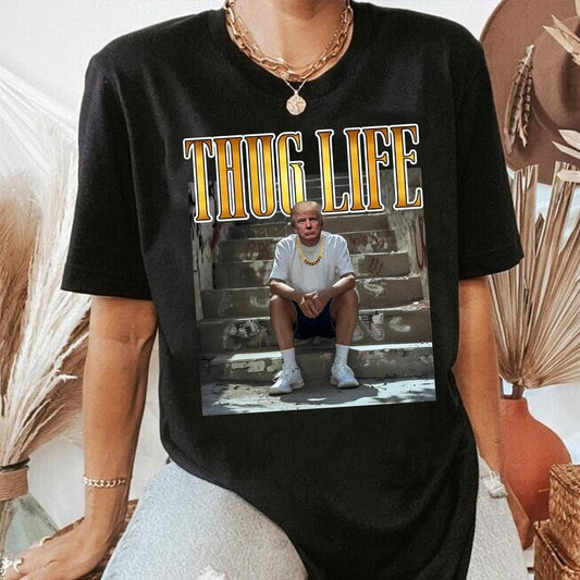 Funny Donald Trump Thug Life Shirt, Funny Meme Country Music Shirt, Viral Trump Thug Life Shirtstyle{n002}2