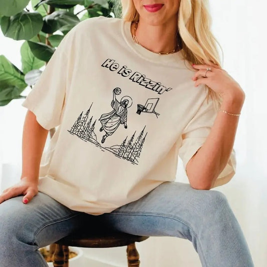 Funny Easter Basket Shirt, He is Risen, Jesus Playing Basketball, Retro Y2K Christian  T-shirt, sweater and Hoodie
