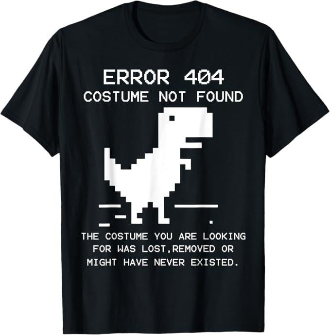 Funny Error 404 Costume Not Found Shirt, Not Found Halloween Coding Programmer T-Shirt - Menswear Top