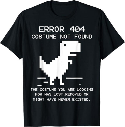 Funny Error 404 Costume Not Found Shirt, Not Found Halloween Coding Programmer T-Shirt - Menswear Top