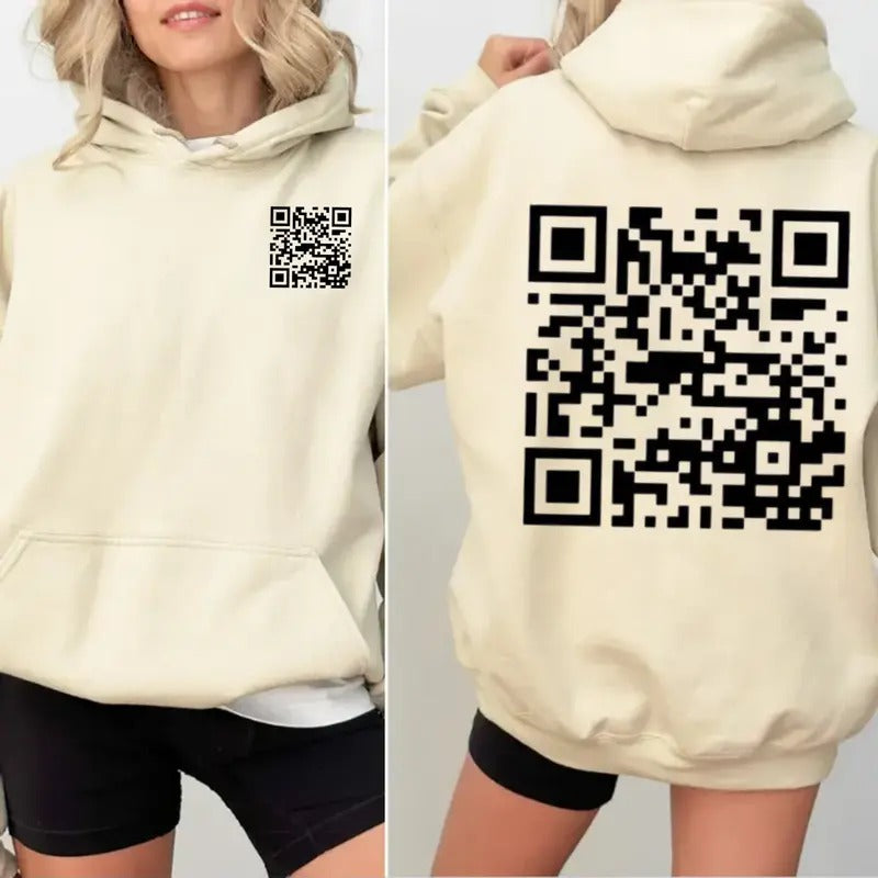 Funny FU QR Code Hoodie Sweatshirt Shirt, FU QrCode, Unisex Short Sleeve Tee