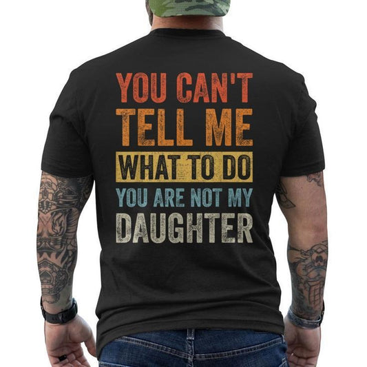 Funny Fathers Day Shirts, Gift for Dad, Dad Father And Daughter Matching Family Retro Vintage Men's T-shirt Back Print - Casual Basic Smooth