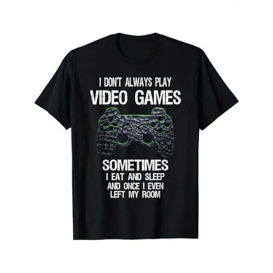 Funny Gamer Video Games Boys Teens T-Shirt - Classic Fit, Black, Cotton Blend, Cotton, Halloween Thanksgiving Christmas Gift for Men Women Family Friends Made in USA