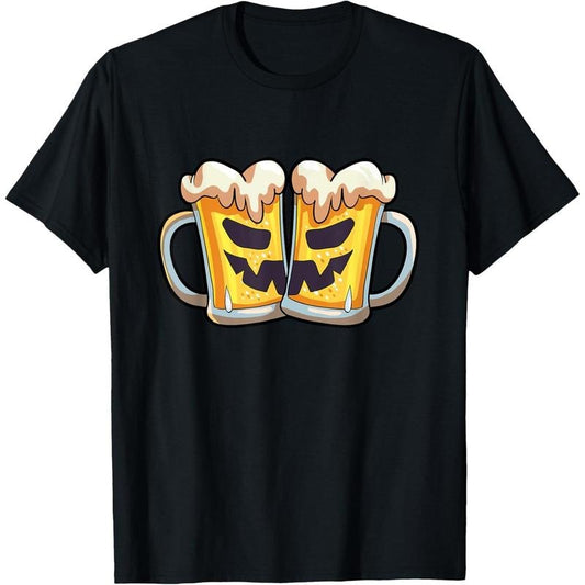 Funny Halloween Shirt Men Beer Lover Scary Pumpkin Face T-Shirt  made in us