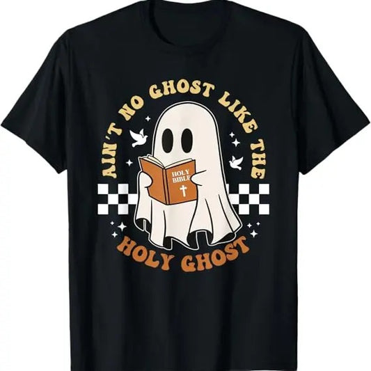 Funny Halloween Shirts For Men, Ain't No Ghost Like The Holy Ghost Funny Christian Halloween T-Shirt Menswear - Available from size S to 5XL