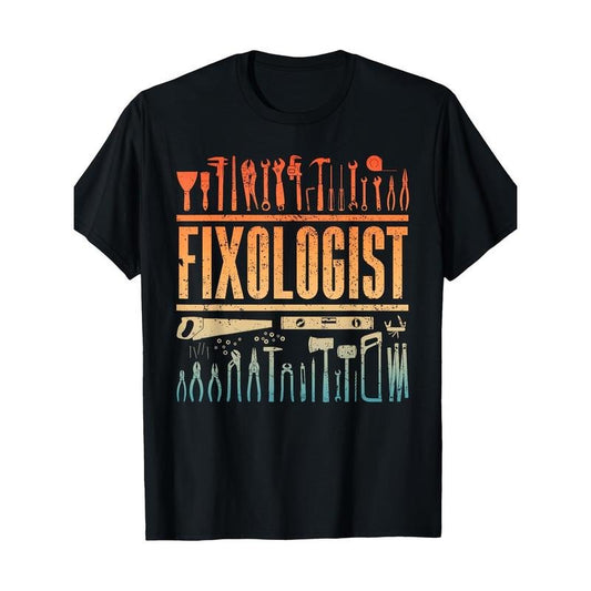 Funny Handyman Art For Men Dad Fixologist Tool DIY Handyman T-Shirt - 220g made in usa