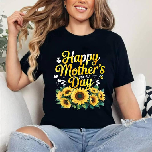 Funny Happy Mothers Day Cute Floral for Women Mom Grandma T-Shirt [Unisex Cotton, Short Sleeve, Crewneck, Top Womenswear]