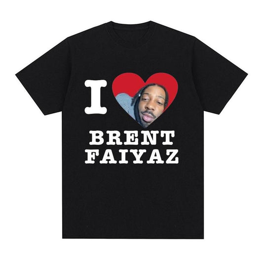 Funny I Love Brent Faiyaz T-Shirt Men's Fashion Hip-Hop Short, Rare Rap Tee Tour Concert Hip Hop Shirt Tour Shirt
