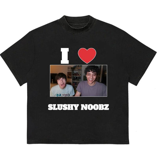 Funny I Love Slushy Noobs T-Shirt Trendy Graphic T-Shirt with Street Style