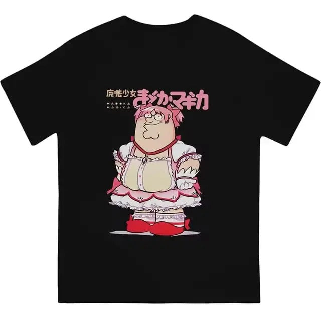 Funny Magical Girl Classic Men Vintage Graphic T-Shirt Women Puella Magi Madoka Magica Anime Tops Tee Shirt Birthday Gifts Short Sleeve T-shirt