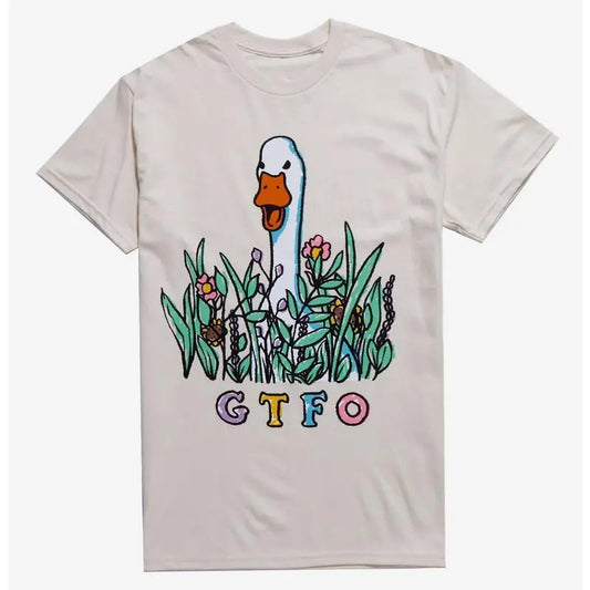 Funny Meme Shirt, GTFO Duck Gift Unisex T-Shirt Casual Fabric