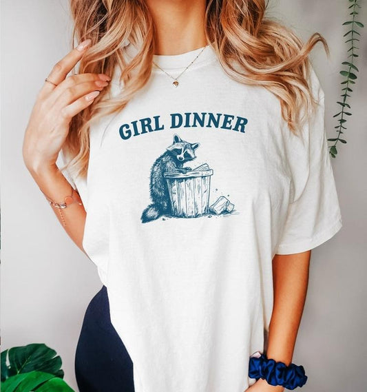 Funny Meme Shirt, Girl Dinnern Tee, Raccoon Gift Unisex T-Shirt