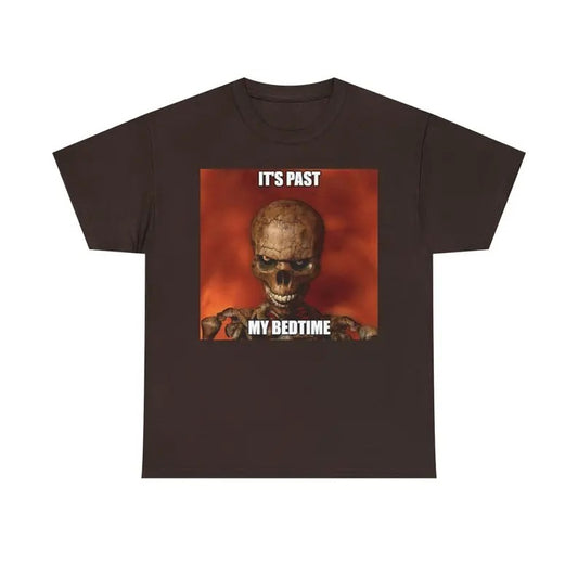Funny Meme Shirt, Hard Skeleton It's Past My Bedtime Tee, Gift Unisex T-Shirt