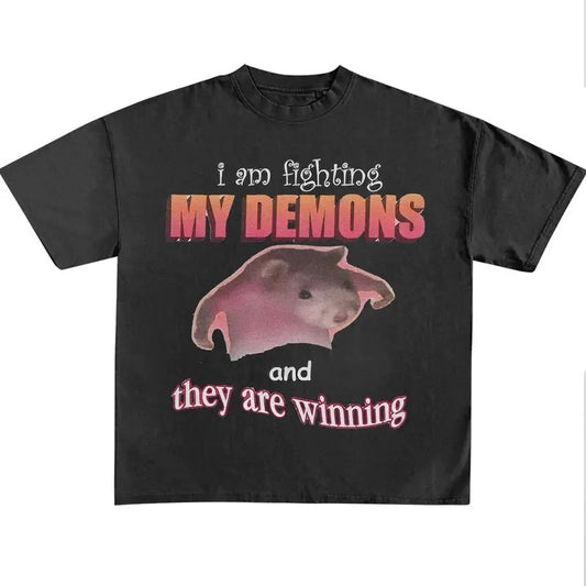 Funny Meme Shirt, I Am Fighting My Demons And They Are Winning Shirt, Meme Quote Merch, Funny Trendy Unisex Gift