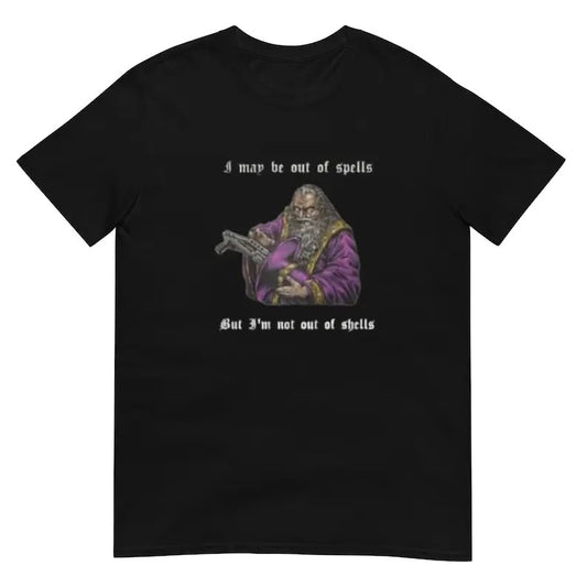 Funny Meme Shirt, Out of spells Wizard Tee, Gym Gift Unisex T-Shirt