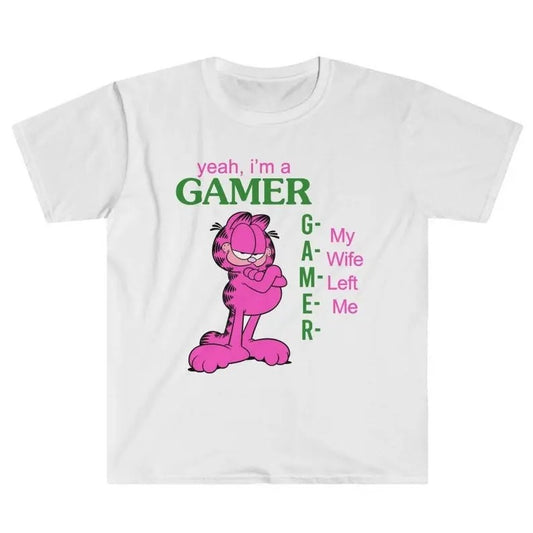 Funny Meme Shirt, Yeah I'm a Gamer, My Wife Left Me Tee, Gift Unisex T-Shirt