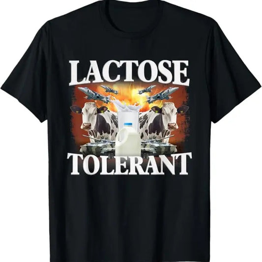 Funny Meme Shirts For Men, Lactose Tolerant Funny Meme T-Shirt Menswear Top