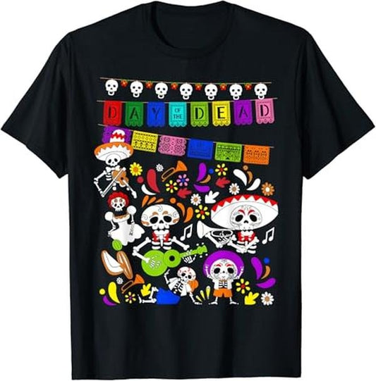Funny Mexican Shirts, Funny Mexican Skeleton - Dia De los Muertos Day of the Dead T-Shirt Menswear Top Casual Classic
