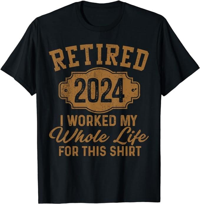 Funny Retirement Shirts, Retirement Gifts Men Women Retired 2024 T-Shirt Menswear Top Casual Cotton Tee