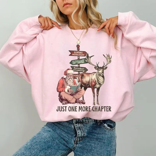 Funny Retro Santa Book Lover Shirt, Bookworm Sweatshirt, Christmas Bookish Teacher, Holiday Shirt, Christmas Family Shirt, Trendy Xmas Shirt