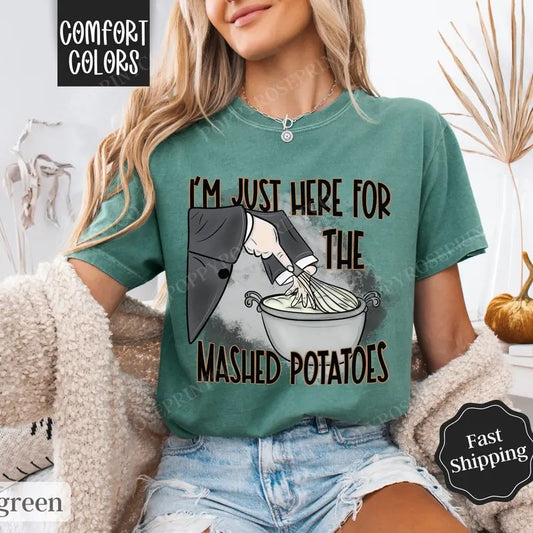 Funny Thanksgiving Shirt Comfort Colors, Mashed Potatoes Shirt, Fall Womenswear Oversized Crewneck