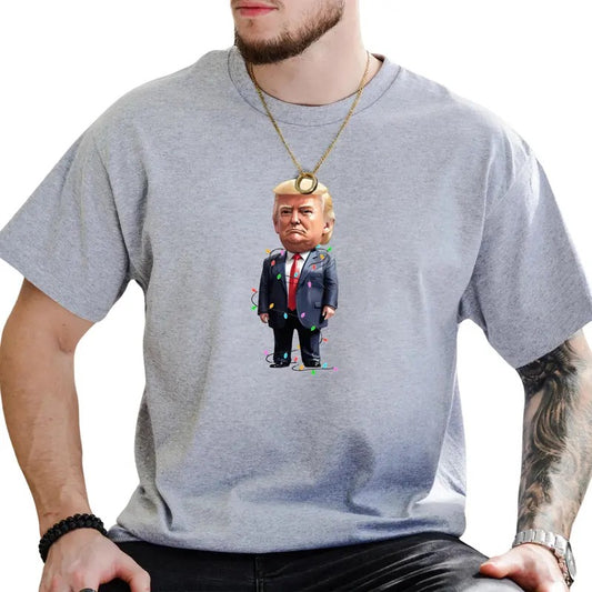 Funny Trummp Graphic Tee, Make Christmas Great Again Shirt For Men, Funny Christmas Unhinged Tee, Cute President 2024 Holiday Men T-shirt