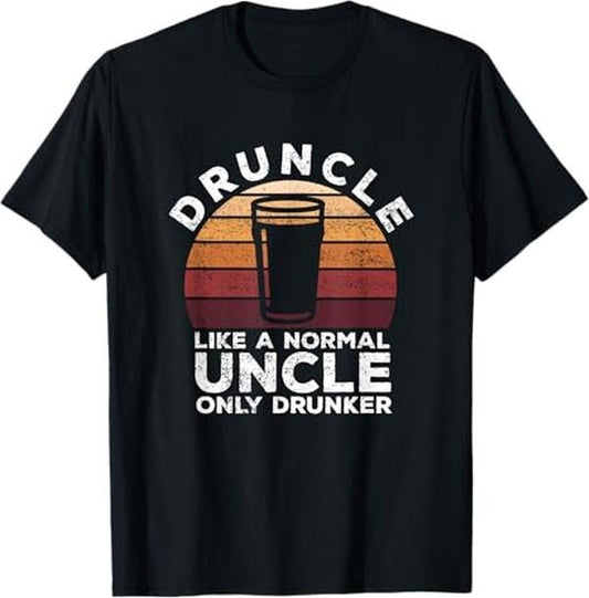Funny Uncle Shirts, Gifts For Uncle, Druncle Funny Saying Vintage Drunk Beer Drinking Uncle Gift T-Shirt - Menswear Casual Cotton