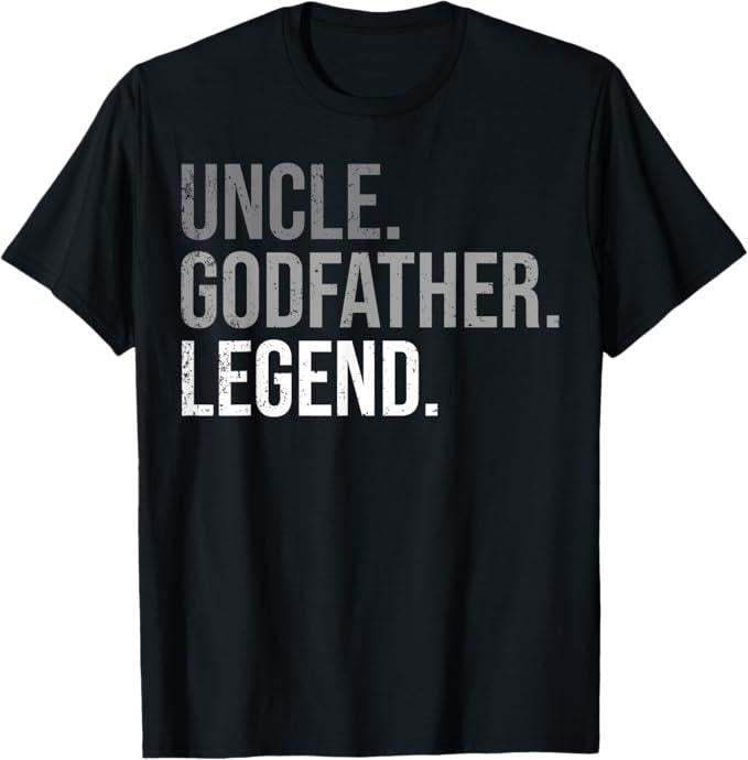 Funny Uncle Shirts, Gifts For Uncle, Uncle Godfather Legend Best Godfather Proposal Baptism T-Shirt - Menswear Casual Cotton