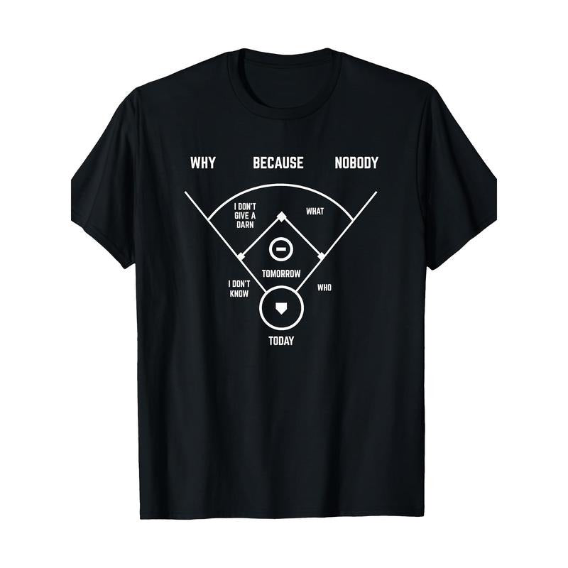 Funny Who's On First Baseball Vintage Joke Baseball Dad T-Shirt - 220g made in usa