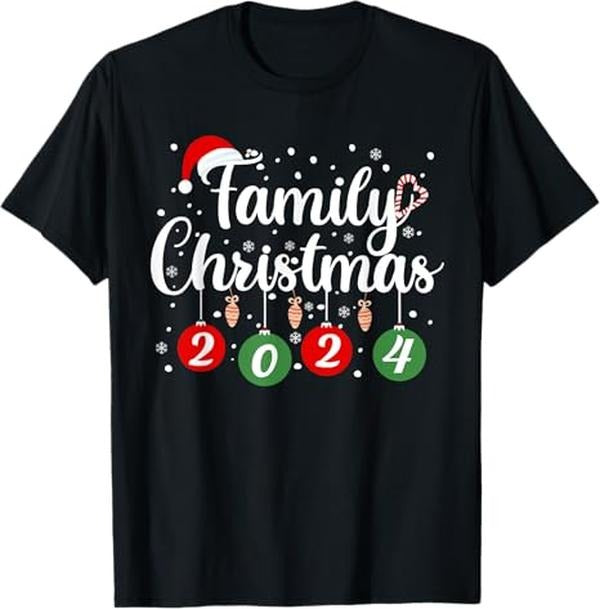 Funny Xmas Men Women Family T-Shirt, Family Christmas 2024 Xmas Holiday Pajamas Family Vacation T-Shirt - Menswear Top
