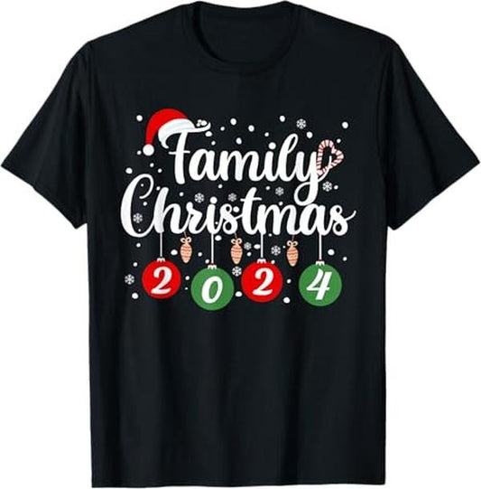Funny Xmas Men Women Family T-Shirt, Family Christmas 2024 Xmas Holiday Pajamas Family Vacation T-Shirt - Menswear Top
