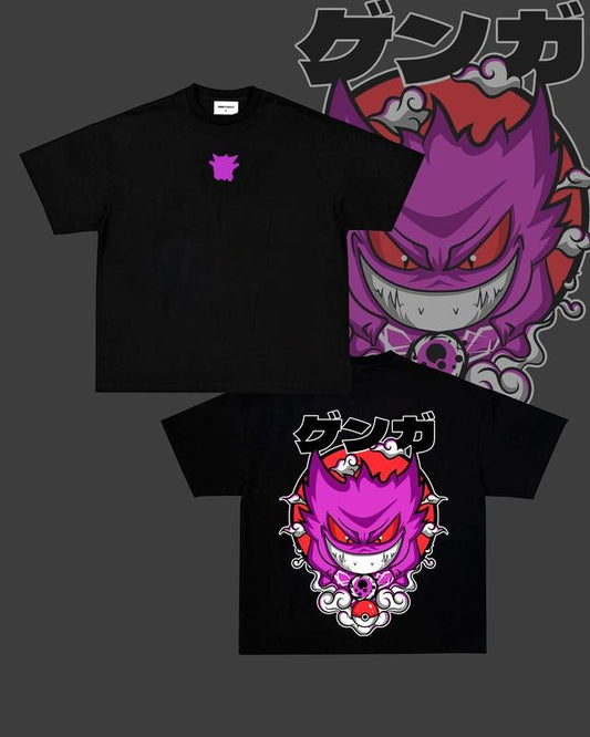 GENGAR VINTAGE OVERSIZE TEE, Anime shirt, Unisex Crewneck Basic T-Shirt T-shirt Hoodies & Sweatshirts