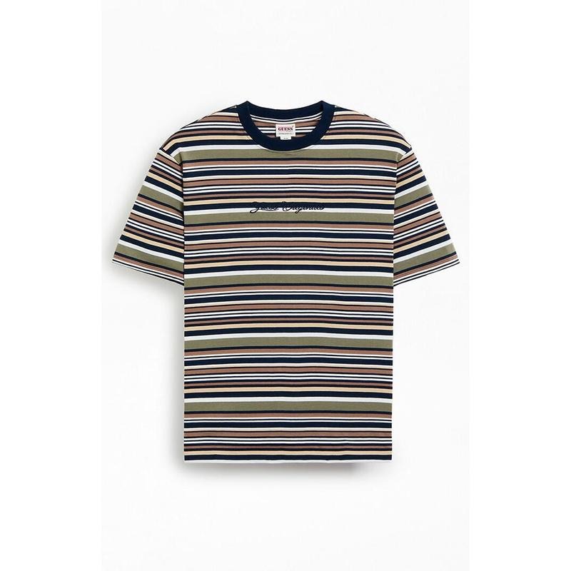 GUESS Originals Men's Horizontal Striped T-Shirt - Multicolor