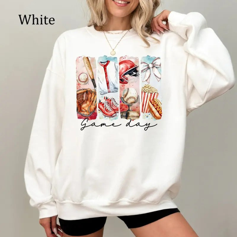 Game Day Baseball Coquette Shirt, Vintage Sports Graphic Tee, Cute Softball Mom Crewneck, Trendy Game Day Outfit, Cozy Fleece Sweatshirt, Everyday Casual Comfort