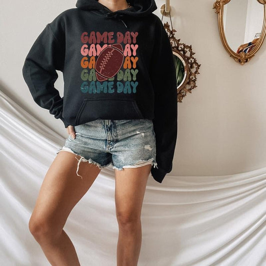 Game Day Hoodie, Football Hoodie, Sports Mom Sweater, Gameday Hoodie, Football Season Sweat, Unisex Sweatshirt, Gifts For Football Fan, Long Sleeve Crewneck Shirt, Football Gifts, Football Shirt, Game Day Sweater, Gifts For Football Season Fit Womenswear