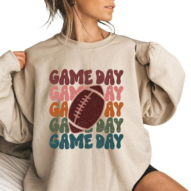 Game Day Sweater, Football Sweatshirt, Sports Mom Sweater, Gameday Hoodie, Football Season Sweat, Unisex Sweatshirt, Gifts For Football Fan, Long Sleeve Crewneck Shirt,  Football Shirt, Game Day Sweater, Gifts For Football Season Fit Womenswear