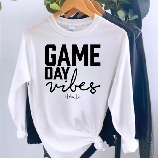Game Day Vibes Long Sleeve Tee, Made in the USA, Long Sleeve Shirts, #sports #fall