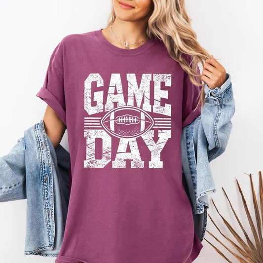 Game Day, Varsity, Football, Sports, Big Game, Touchdown, Tailgate Party Tshirt, Women's Comfort Colors Tshirt, Graphic Tee
