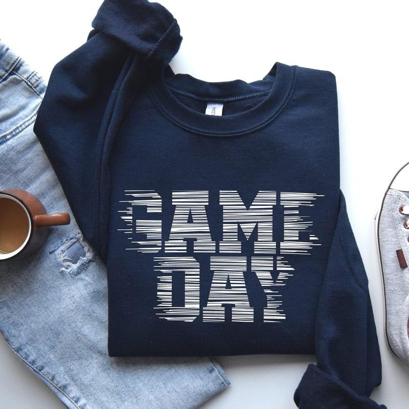 Game Day, Vintage, Football, Sports, Big Game, Touchdown, Tailgate Party Sweatshirt, Women's Crew Neck, Crewneck