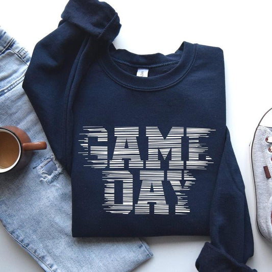 Game Day, Vintage, Football, Sports, Big Game, Touchdown, Tailgate Party Sweatshirt, Women's Crew Neck, Crewneck