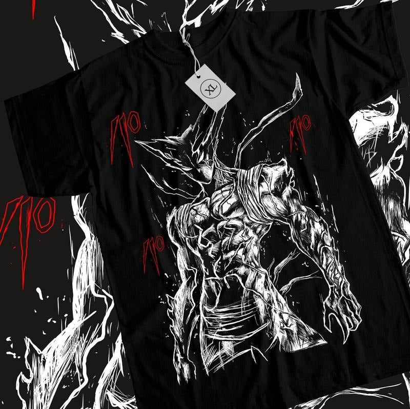 Garou T-Shirt S-4XL One Punch Shonen King Horror Anime Manga Gift black shirt Tshirt S-4XL