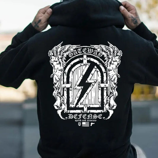 Gateway Defense Speed And Accuracy Back Side Printed T-shirt - Crewneck Sweatshirt - Hoodie, Howitzer Patriot Streetwear, Workwear