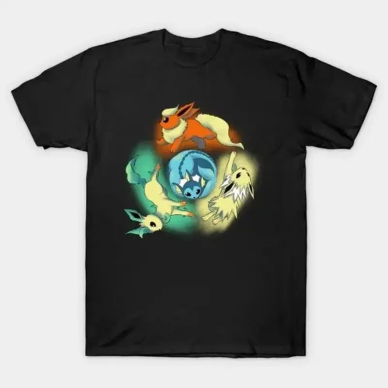 Geevolution T-Shirt Pokemon T-shirt, Pokemon shirt, Anime Shirt, Graphic T-Shirt, Pokemon Vintage Shirt, Gift For man for her Top Menswear