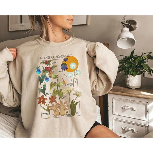 Gen Impact Flower Sweater, Genshin Merch, Mondstadt Flowers Shirt, Genshin Sweatshirt, Video Game Shirt, Anime Streetwear, Unisex